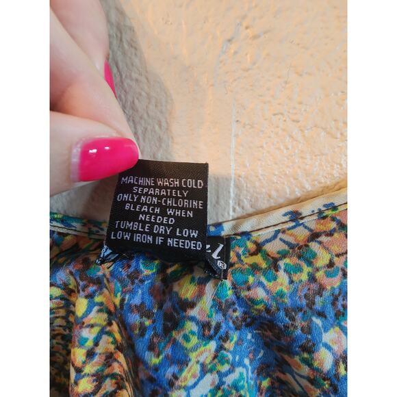 Wet Seal Rainbow Snake Skin Women's Dress Adjustable Straps SZ XL Y2K - Picture 8 of 8